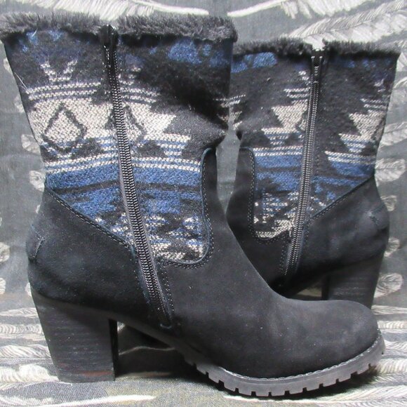 BareTraps Zeldie Aztec Print Fur Lined Boho Festival Winter Boot - Picture 11 of 15